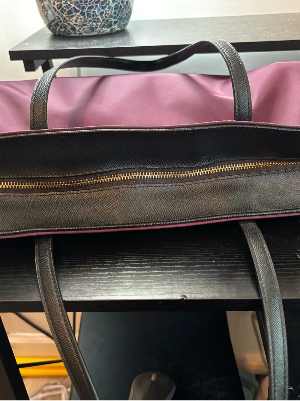 Kate Spade Wilson Road Margareta Tote Bag – Deep Plum Nylon w/ Matching Pouch
